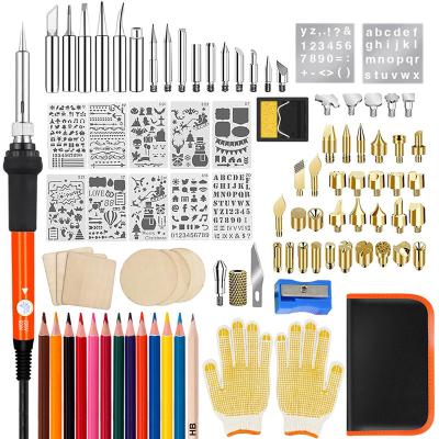 China Machinery Repair Shops Factory Directly Pyrography Sets 90PCS Wood Burning Tool Kits With Embossing Cutting Welding Tips for sale