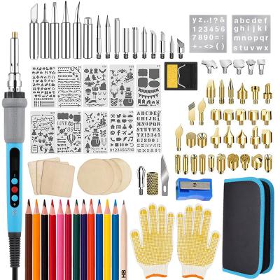 China Hot Sale 110V-240V60W 90PCS Wood Burning Pen Tool Kits for Machine Repair Shops with Embossing Carving Welding Tips for sale