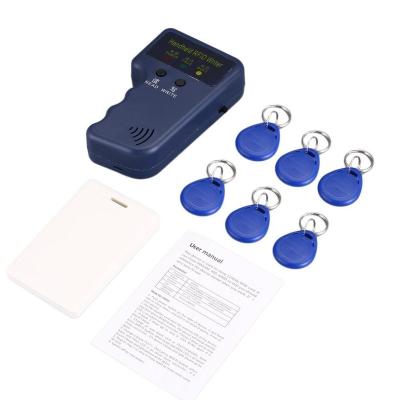 China Waterproof/Waterproof Handheld Writer Chip Card Reader Copier 125Khz RFID ID EM Card Copier Machine with 12pcs Programmable Smart Card for sale