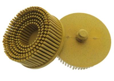 China Yellow Abrasive Bristle Disc Brush Tapered 2 Inch Diameter Grade 80 Grit en venta