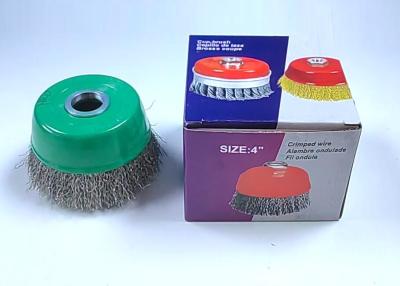 China Stainless Steel Wire 100mm Crimped Wire Cup Brush for Rust and Paint Removal zu verkaufen