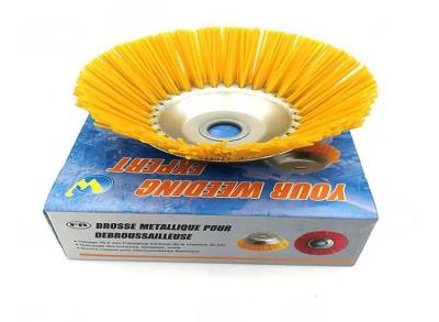 China Yellow Bristle Brushcutter Head 8 Inch Nylon Weed Brush , Road Sweeper Brushes for sale