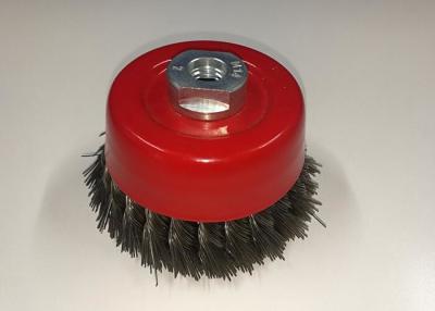 China 4 Inch OD Durable Knotted Wire Cup Brush 30mm Wire Length With Semi Twisted for sale