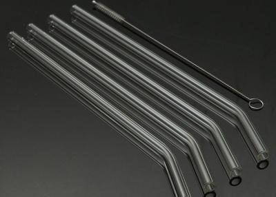 China 5 Pcs Reusable Bent Glass Tube Drinking Straw Sucker Cleaning Brush for sale