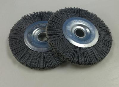 China High Performance 150mm Diamond Abrasive Metal Hub Nylon Bristle Rotary Brush for sale