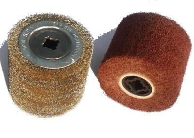 China Wood Sanding Metal Brushes Roller 120X100mm / Steel Wire Brush Wheel Roller zu verkaufen