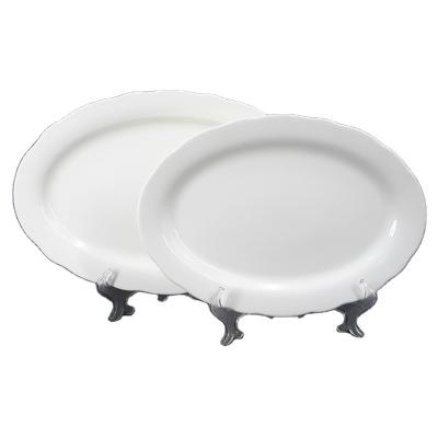 China Sustainable Hot Sale Customized Ceramic Steak Platters Dish 12 Inch 14 Inch Oval Platter for sale