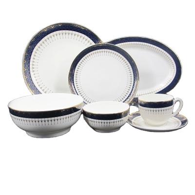 China Low price viable hotsale 20pcs high quality fine china embossed dinnerware for sale