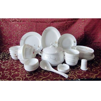 China Viable Bone China 61pcs Dinner Set With Decal for sale