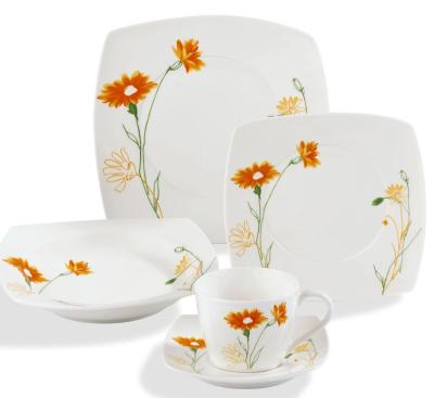 China Good quality bone china dinner set style 20 pcs decal bonechina viable fine luxurious dinner set with various designs for sale