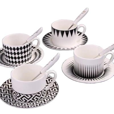 China Newest Arrive Sustainable New Gold Rim Nordic Bone China 220cc Coffee Tea Cup And Saucer for sale