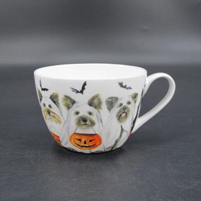 China Viable Halloween Theme Customer Design Mug Bone China Breakfast Cup for sale