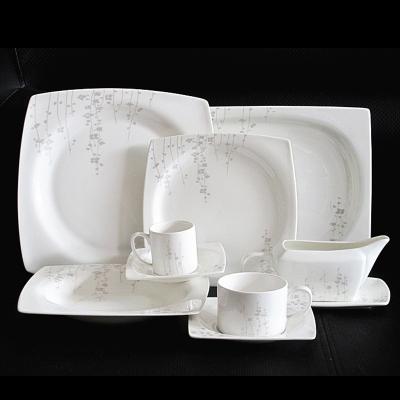 China Sustainable Product 125pcs New Product Decal Porcelain Dinner Set Poland Tableware for sale