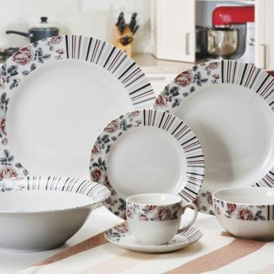 China Viable Hot New Products For 2021 Porcelain Dinnerware 20 Pcs Decal Dinnerware Set for sale