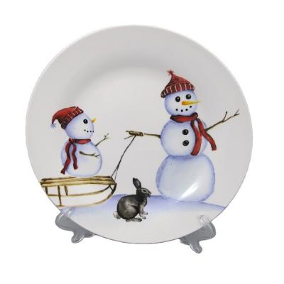 China Viable White Porcelain Decal Series Christmas Ceramic Tableware for sale