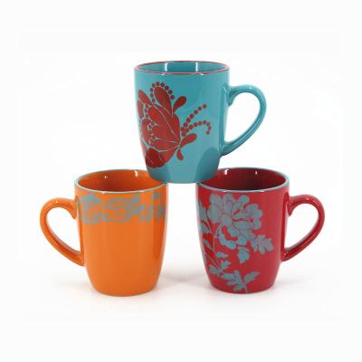 China Color Viable Handle Ceramic Cup Mug Customize Creative Picture Gifts For Lovers Friends Family for sale