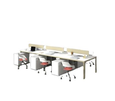 China New Modern Design 6 Seater MFC Office Workstation Partition For Computer for sale