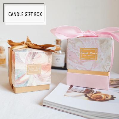 China Handmade Luxury Custom Luxury Rectangle Logo Candle Packaging Boxes Empty Candle Jars With Gift Box for sale