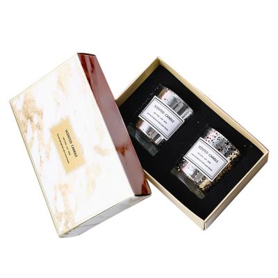 China Handmade Custom Design Printed White Small Candle Bell Candle Sleeve Pillow Case Packaging Box Candle Packaging Box for sale