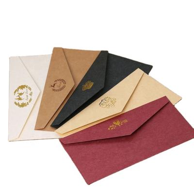 China Eco-friend High-grade Customized Gold Stamping Wrap Kraft Paper Envelope For Gift Valentine's Day for sale