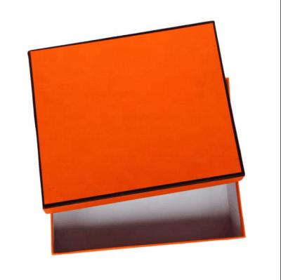 China Recycled Materials Custom Cardboard Box For Shoes Packaging Premium Packaging Recycled Papre Orange Boxes For Gift Packing for sale