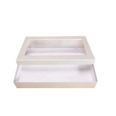 China Wholesale Recycled Materials Rectangle Debossed Coated Paper Matt White Gift Box With Lid Cardboard Packaging Box For Clothes for sale