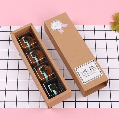 China Recycled Materials Drawer Kraft Paper Cookie Box Macaron Dessert Packing Candy Eco-Friendly Packing Boxes For Cake for sale