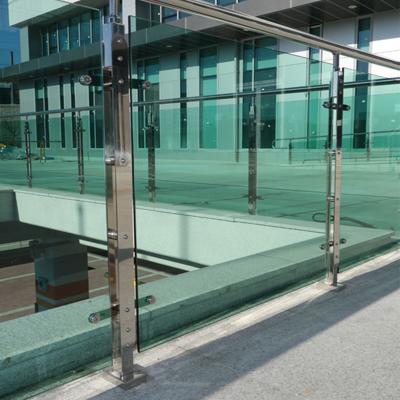 China Modern Bridge Brushed Steel Glass Railing For Interior for sale