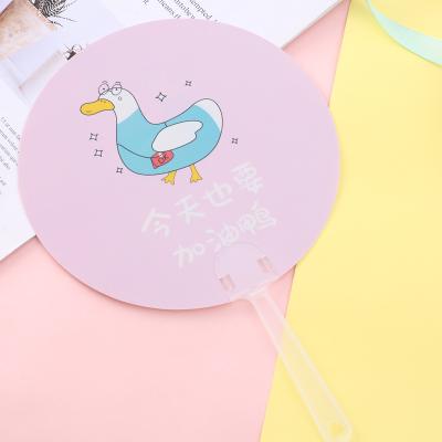 China Promotional China Custom Printing PVC Plastic Hand Fan for sale