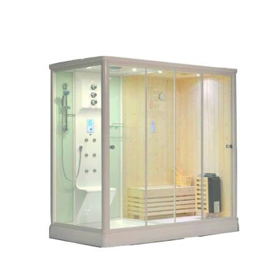 China White Computer Control Panel Luxory Steam Bath With Wooden Sauna Combo Shower Room 881 for sale