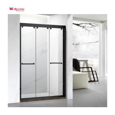 China Modern Bathroom Shower Door Shower Screen Double Sliding Glass Enclosure for sale