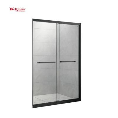 China Modern Matt Stainless Steel Frame Hinge Shower Enclosures Doors Without Base for sale