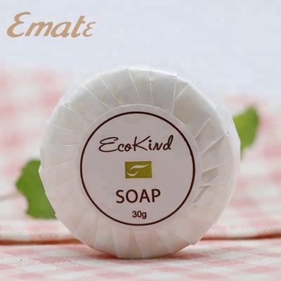 China Kind ECO hotel soap base/hotel bath soap 30g/hotel cleaning pleated wrap for sale