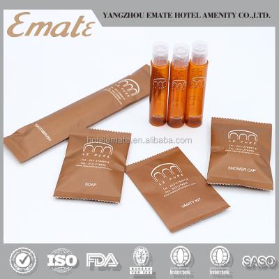 China Hotel Guest Used Amenities Set Hotel With Customized Paper Bag Including Dental Kit Vanity Kit Shower Cap Hotel Cosmetics for sale