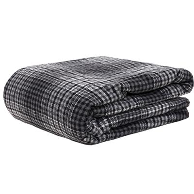 China Super Soft Cozy Warm Eco-Friendly Sherpa Fleece Plaid Check Reversible Blanket For Couch for sale