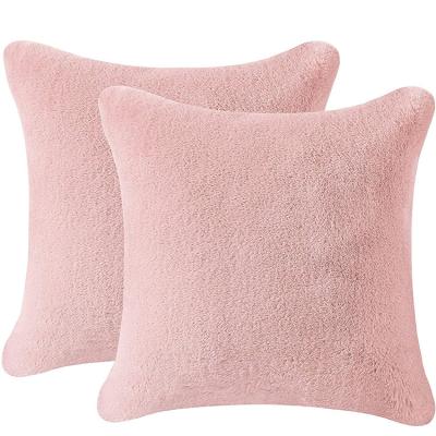 China Eco-Friendly Decorative Faux Fur Plush Velvety Soft Square Throw Pillow Covers Zipper Closure for sale