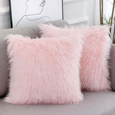 China 2021 Factory Sale Style Eco-friendly Faux Long Merino Fur Decorative Plaid Blanket for sale