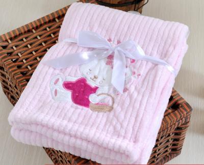 China Disposable Image Of Animal Newborn Baby Solid Super Soft Blanket for sale