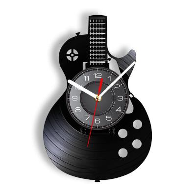 China Antique Style Personalized Guitar Christmas Gift Vinyl Wall Clock for sale