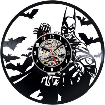 China Mario Anime Clock Gift For Home Decor Vinyl Style Wall Clock Super Heroes Antique Wall Watch Clock for sale