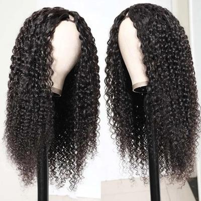 China Cheap Curly Straight Hair U V Body Wave Part Wig , Hair No Leave Out Side Part Glueless V Part Wigs Kinky Curly Hair for sale