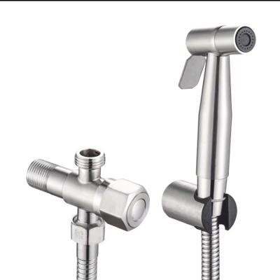 China Simple and Convenient Stainless Steel Shower Toilet Companion Toilet Spout Jet Flush Apparatus Pressurized Handheld Bidet Spray Gun Set for sale