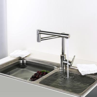 China Contemporary Single Handle Stainless Steel Nickel Water Tap Extended Folding Folding Flexible Faucet for sale