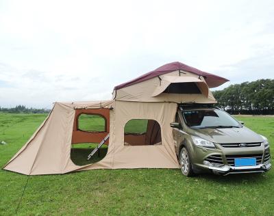 China UV-resistant canvas fabric and aluminum 2-4 people camper roof tents automatic pop up tent with extension for sale