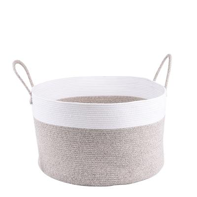 China Wholesale Soft Durable Folding Cotton Rope Storage Baskets Toy Organizer Cotton Material for sale