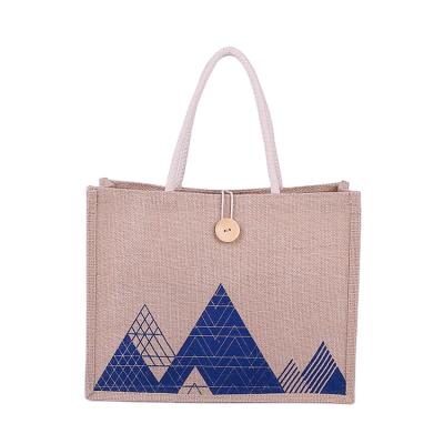 China Cheap Custom Foldable Reusable Jute Hessian Canvas Handled Tote Bag Wholesale Logo Printed Eco Recycle Natural Shopping for sale