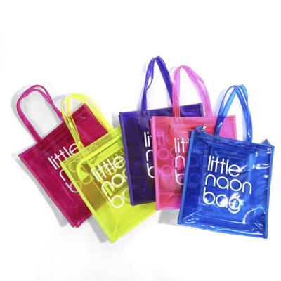 China Eco-Friendly Transparent Fashion PVC Tote Bag With Handles Fashion PVC Clear Handbag for sale