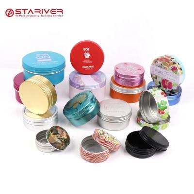 China Tea 5ml - 1000ml candle tin metal tin box with screw lid, used for soy candles tin box printed for sale