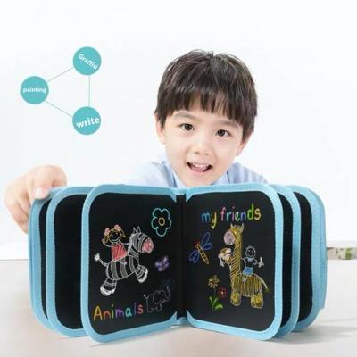 China Soft Chalk Drawing Board Baby DIY Portable Soft Drawing Book With Water Chalk Child Painting Blackboard for sale