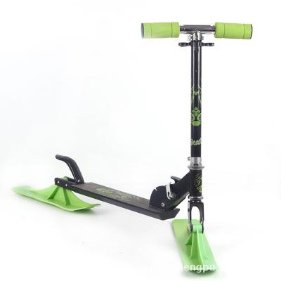 China Youth 2 in 1 120mm Wheels Switch Adult Snow Ski Sledge Toy Scooter 2022 Snow Scooter Winter for sale